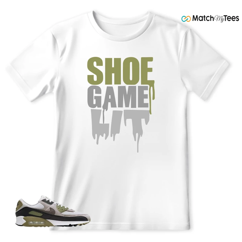 NIKE AIR MAX 90 LIGHT BONE NEUTRAL OLIVE SNEAKER Matching Tees t-shirt