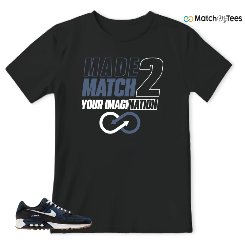 NIKE AIR MAX 90 MIDNIGHT NAVY GUM SNEAKER Matching Tees t-shirt