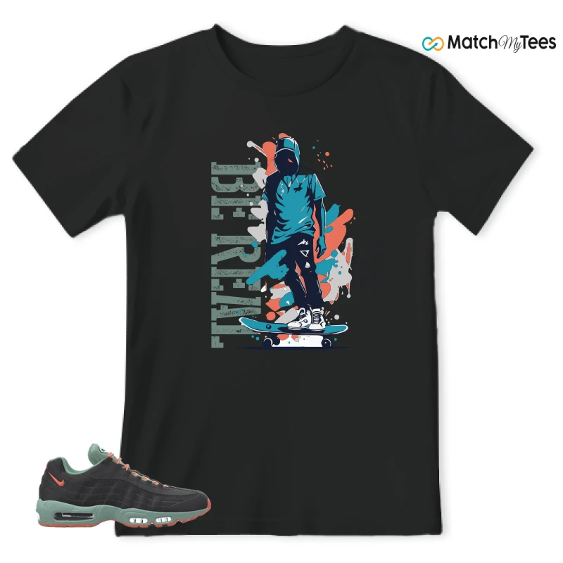 NIKE AIR MAX 95 BY YOU BLACK STEAM SNEAKER Matching Tees t-shirt