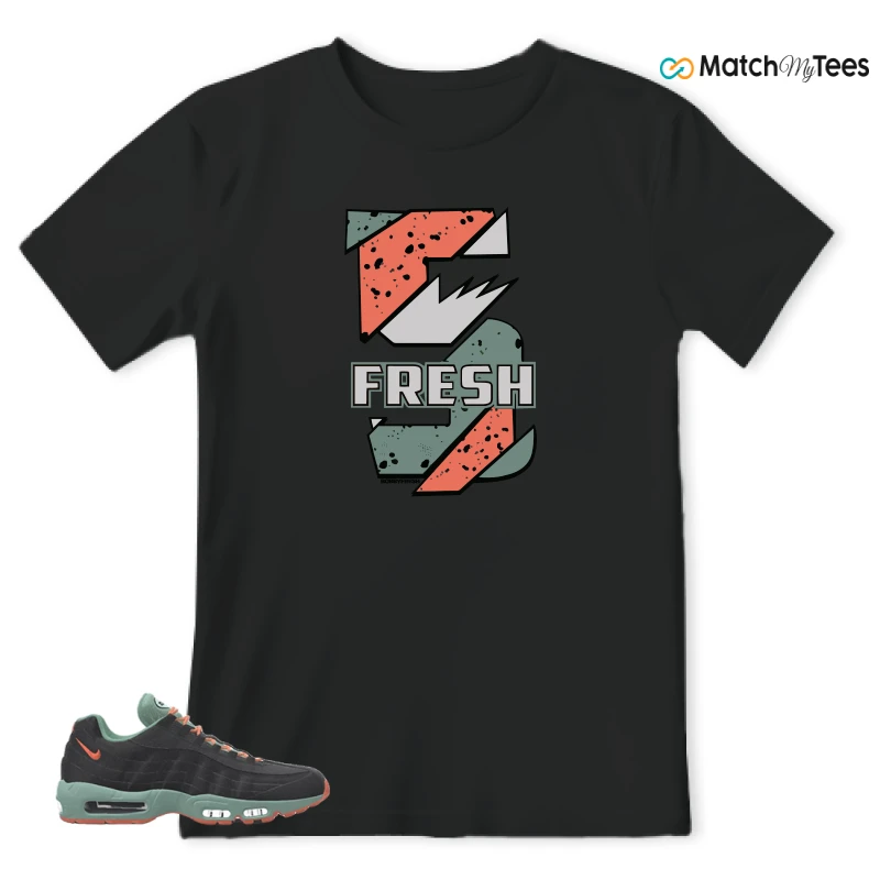 NIKE AIR MAX 95 BY YOU BLACK STEAM SNEAKER Matching Tees T-shirt for Men