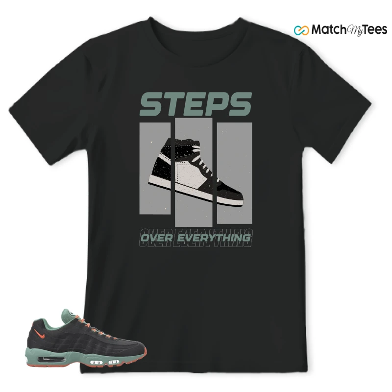 NIKE AIR MAX 95 BY YOU BLACK STEAM SNEAKER Matching Tees T-shirt for Men