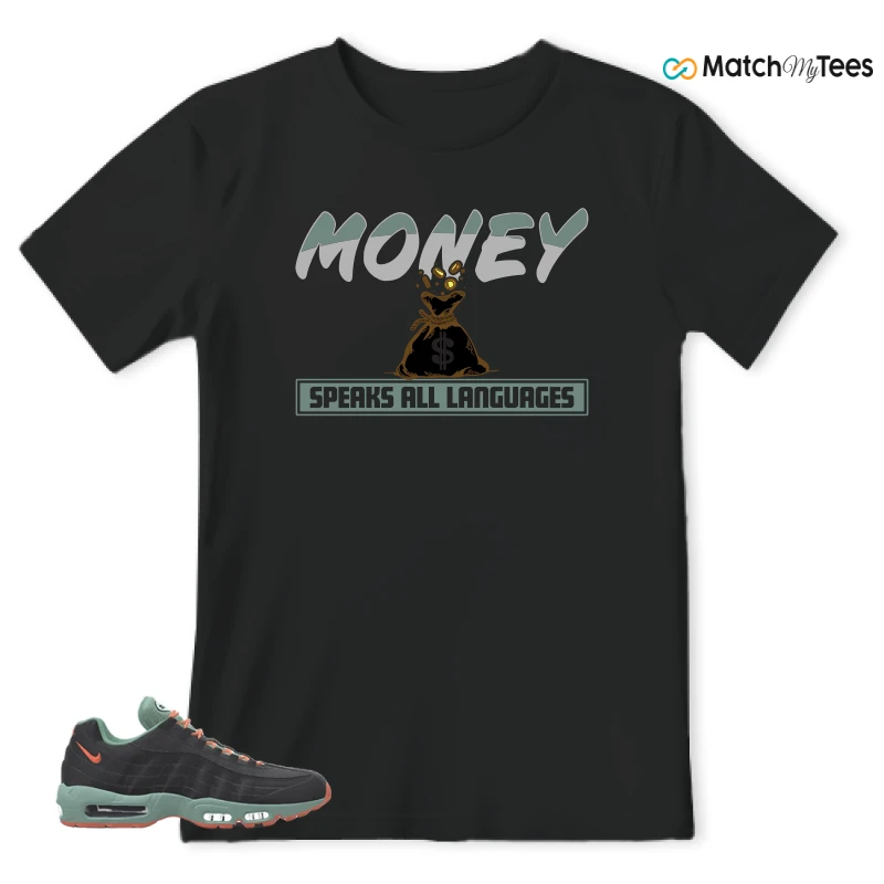 NIKE AIR MAX 95 BY YOU BLACK STEAM SNEAKER Matching Tees T-shirt for Men