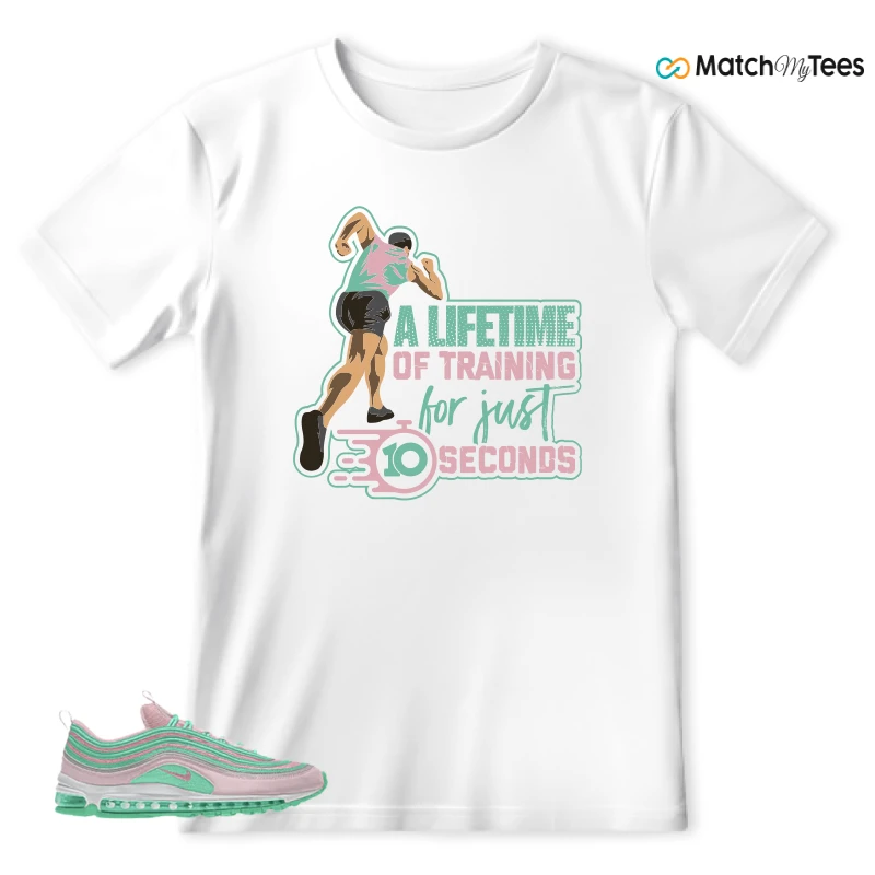 NIKE AIR MAX 97 PINK AND MINT CUSTOM SNEAKER Matching Tees t-shirt