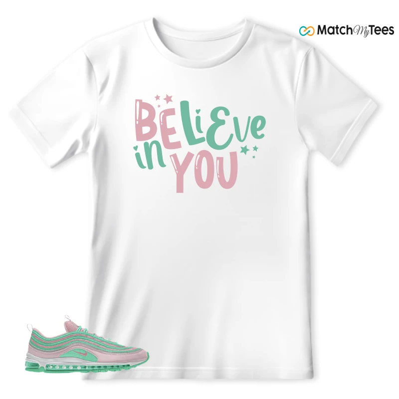 NIKE AIR MAX 97 PINK AND MINT CUSTOM SNEAKER Matching Tees t-shirt