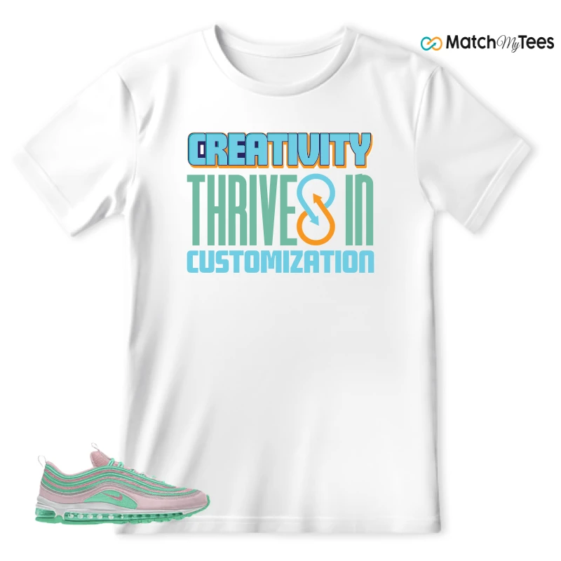 NIKE AIR MAX 97 PINK AND MINT CUSTOM SNEAKER Matching Tees t-shirt