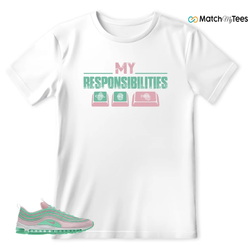 NIKE AIR MAX 97 PINK AND MINT CUSTOM SNEAKER Matching Tees t-shirt