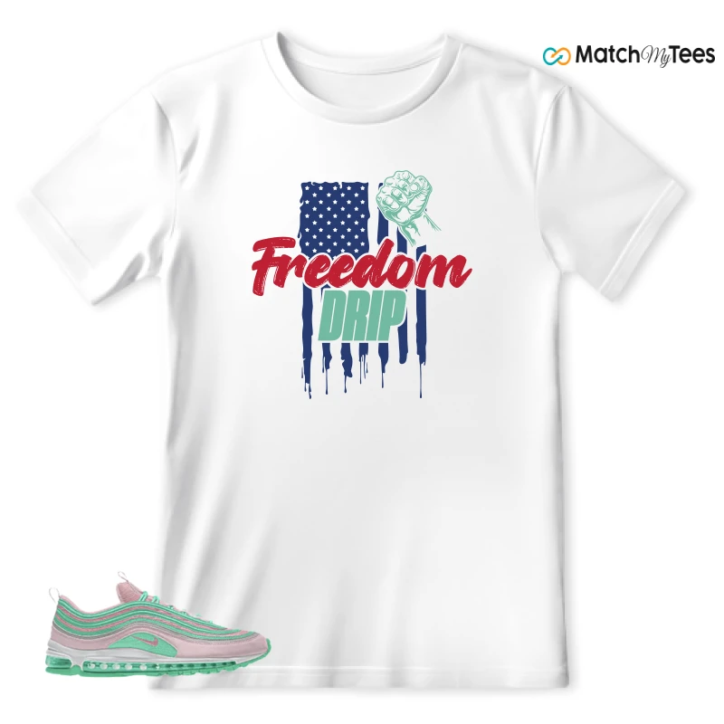 NIKE AIR MAX 97 PINK AND MINT CUSTOM SNEAKER Matching Tees t-shirt