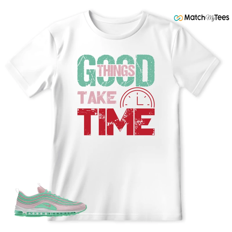 NIKE AIR MAX 97 PINK AND MINT CUSTOM SNEAKER Matching Tees t-shirt