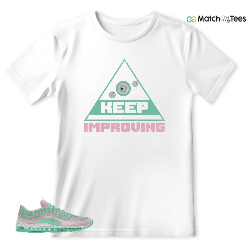 NIKE AIR MAX 97 PINK AND MINT CUSTOM SNEAKER Matching Tees T-shirt for Men
