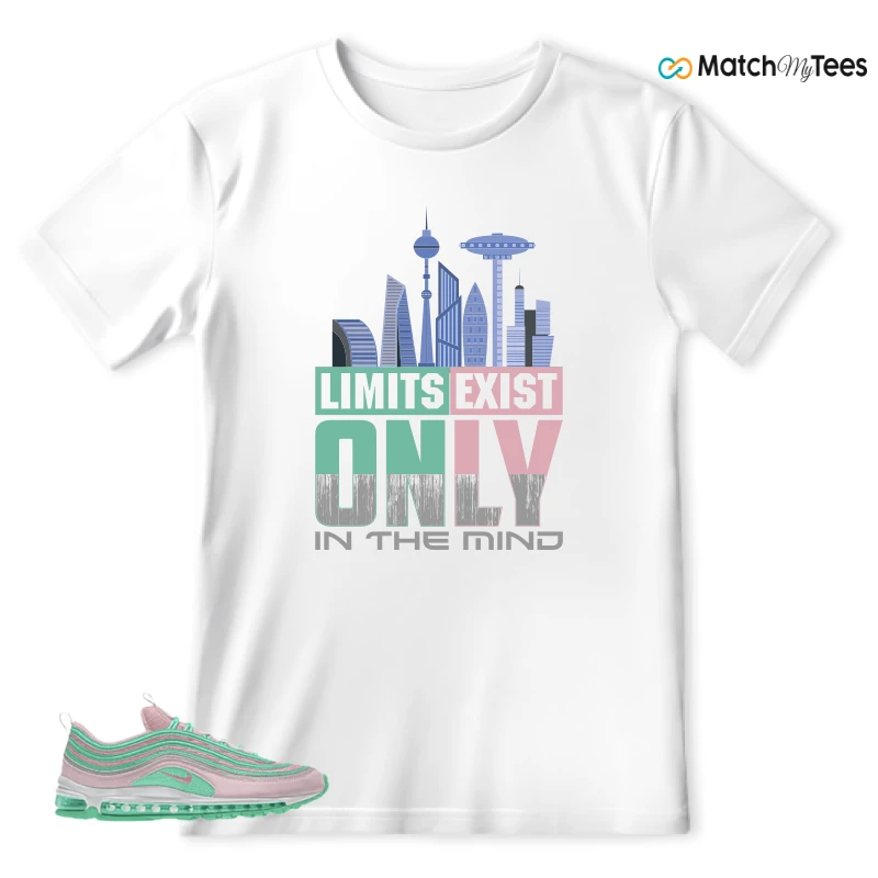 NIKE AIR MAX 97 PINK AND MINT CUSTOM SNEAKER Matching Tees T-shirt for Men