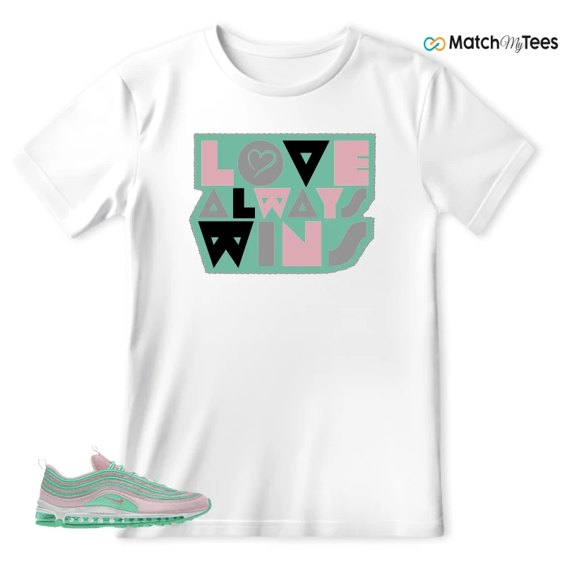 NIKE AIR MAX 97 PINK AND MINT CUSTOM SNEAKER Matching Tees t-shirt