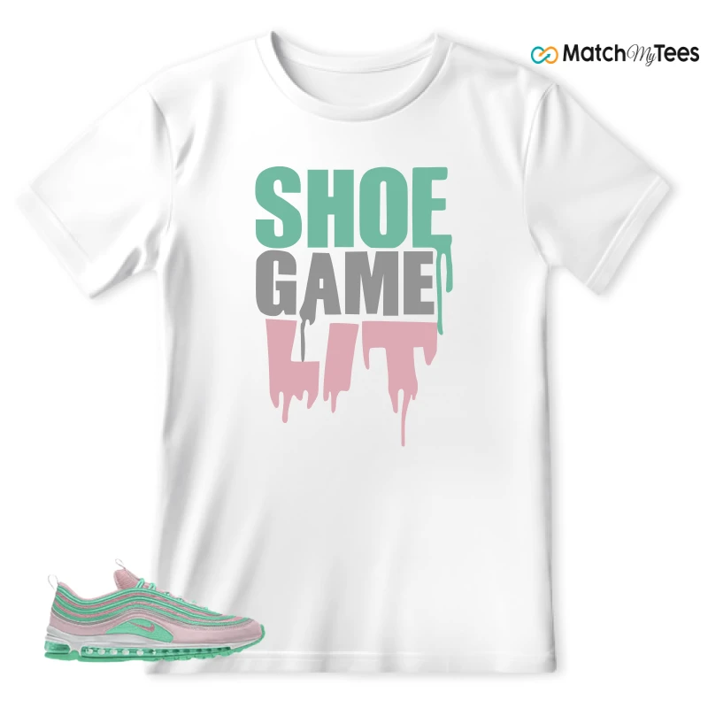 NIKE AIR MAX 97 PINK AND MINT CUSTOM SNEAKER Matching Tees t-shirt