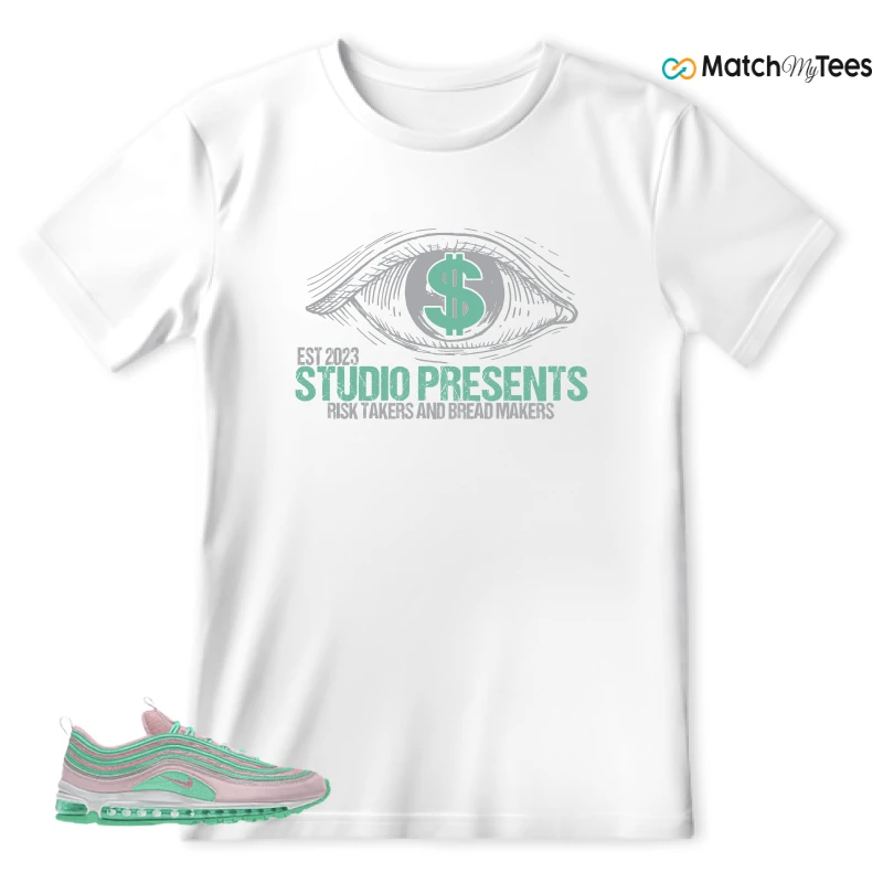 NIKE AIR MAX 97 PINK AND MINT CUSTOM SNEAKER Matching Tees T-shirt for Men