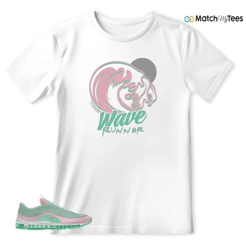 NIKE AIR MAX 97 PINK AND MINT CUSTOM SNEAKER Matching Tees T-shirt for Men