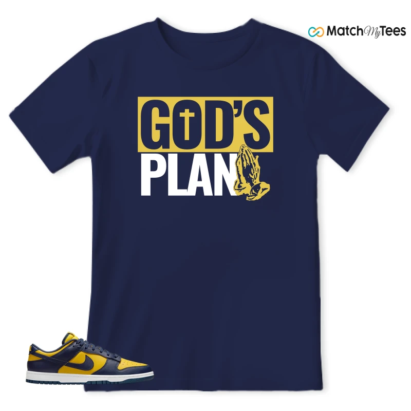 God's Plan Navy matching T-shirt T-shirt
