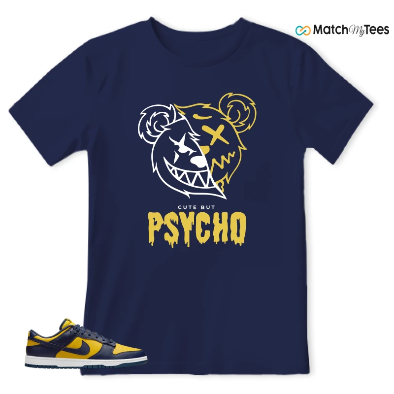 Psycho Teddy Navy matching T-shirt T-shirt