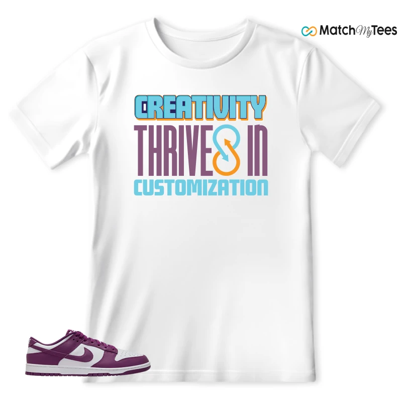 NIKE DUNK LOW WHITE VIOTECH SNEAKER Matching Tees T-shirt for Men