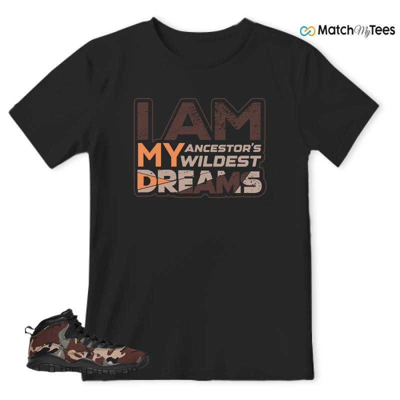 NIKE JORDAN 10 RETRO WOODLAND CAMO SNEAKER Matching Tees t-shirt