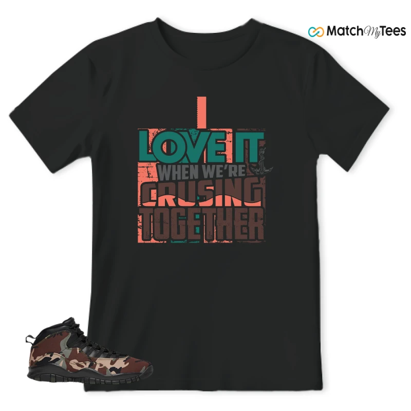 NIKE JORDAN 10 RETRO WOODLAND CAMO SNEAKER Matching Tees t-shirt