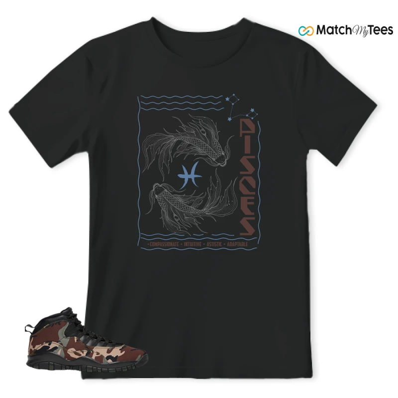NIKE JORDAN 10 RETRO WOODLAND CAMO SNEAKER Matching Tees t-shirt