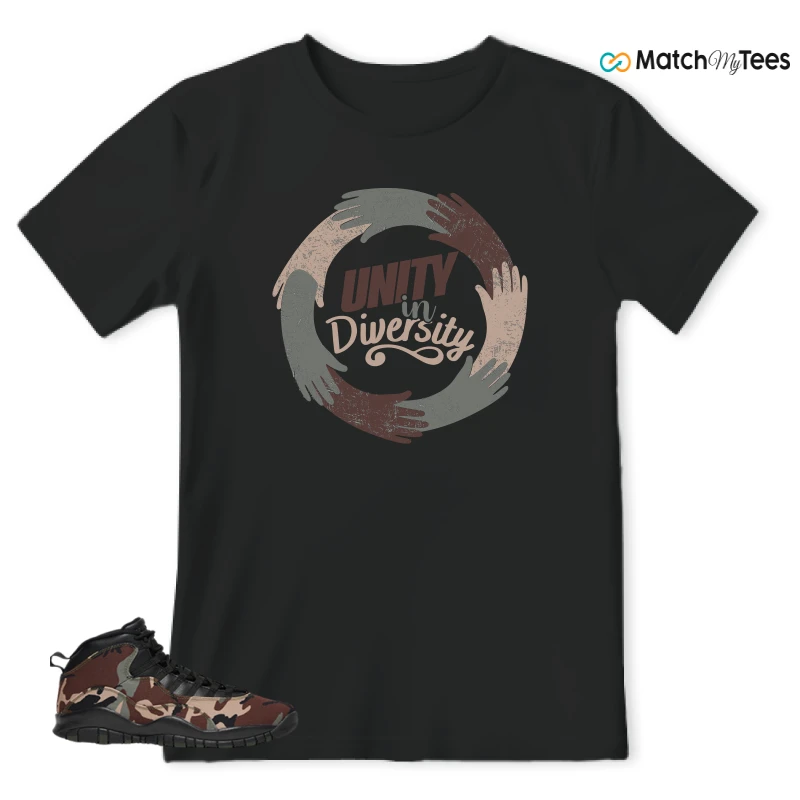 NIKE JORDAN 10 RETRO WOODLAND CAMO SNEAKER Matching Tees T-shirt for Men
