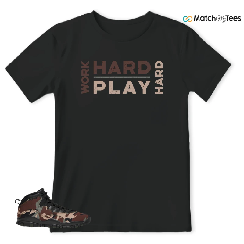 NIKE JORDAN 10 RETRO WOODLAND CAMO SNEAKER Matching Tees t-shirt