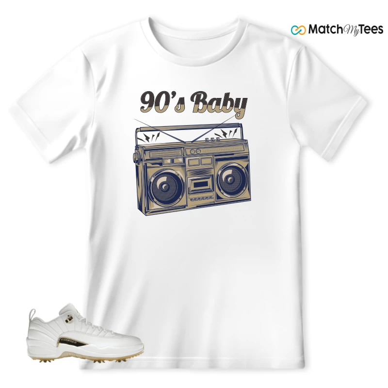 NIKE JORDAN 12 GOLF METALLIC GOLD SNEAKER Matching Tees t-shirt