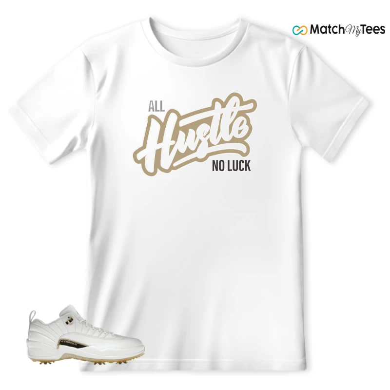 NIKE JORDAN 12 GOLF METALLIC GOLD SNEAKER Matching Tees t-shirt