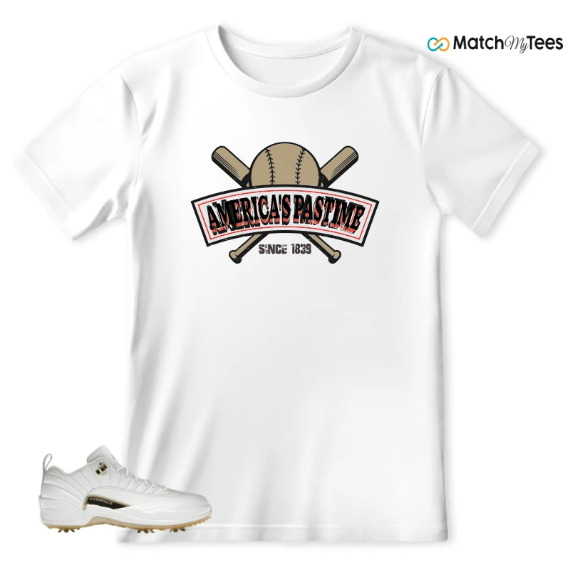 NIKE JORDAN 12 GOLF METALLIC GOLD SNEAKER Matching Tees t-shirt