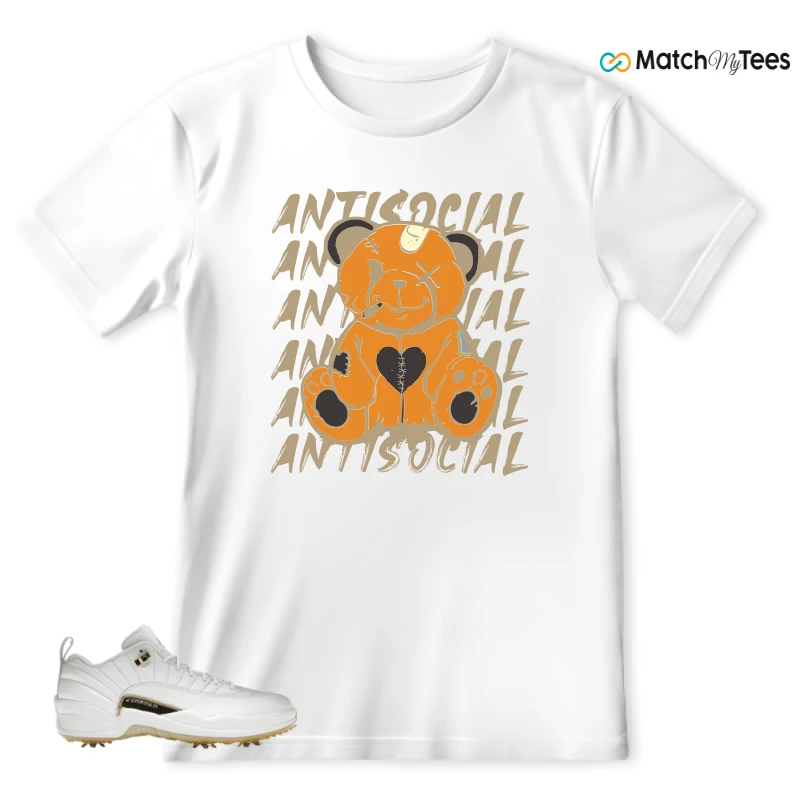 NIKE JORDAN 12 GOLF METALLIC GOLD SNEAKER Matching Tees t-shirt