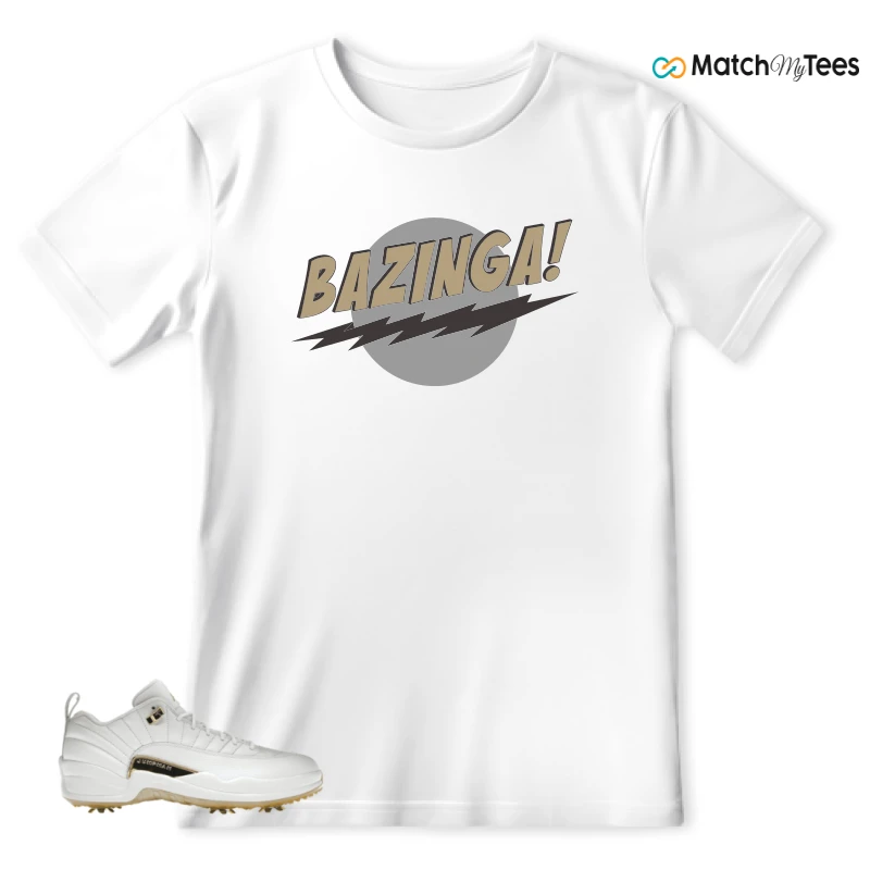 NIKE JORDAN 12 GOLF METALLIC GOLD SNEAKER Matching Tees t-shirt