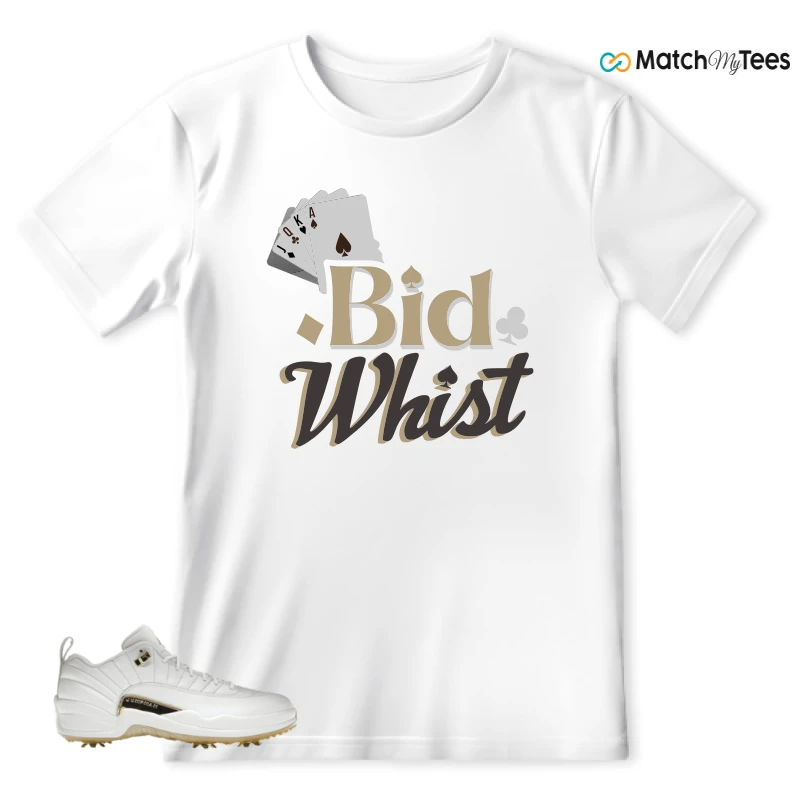 NIKE JORDAN 12 GOLF METALLIC GOLD SNEAKER Matching Tees t-shirt