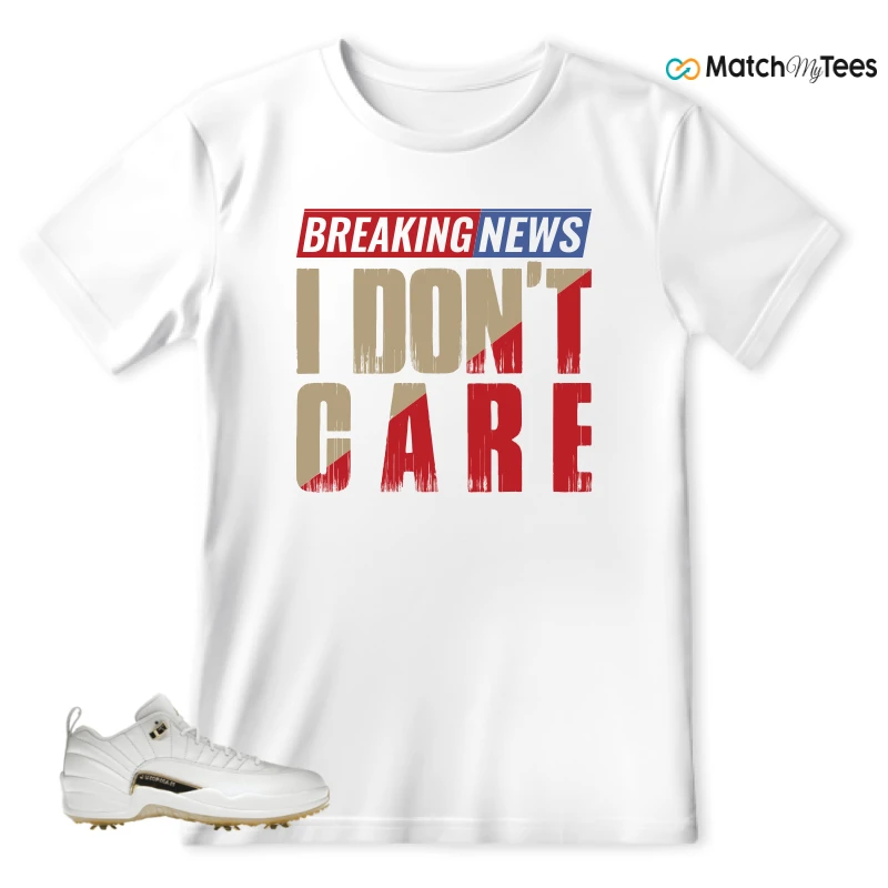 NIKE JORDAN 12 GOLF METALLIC GOLD SNEAKER Matching Tees t-shirt