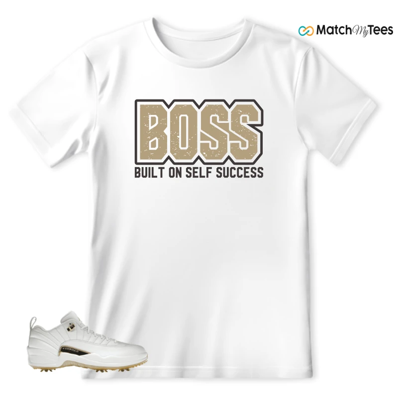 NIKE JORDAN 12 GOLF METALLIC GOLD SNEAKER Matching Tees t-shirt