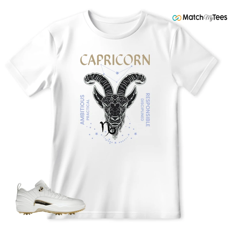 NIKE JORDAN 12 GOLF METALLIC GOLD SNEAKER Matching Tees t-shirt