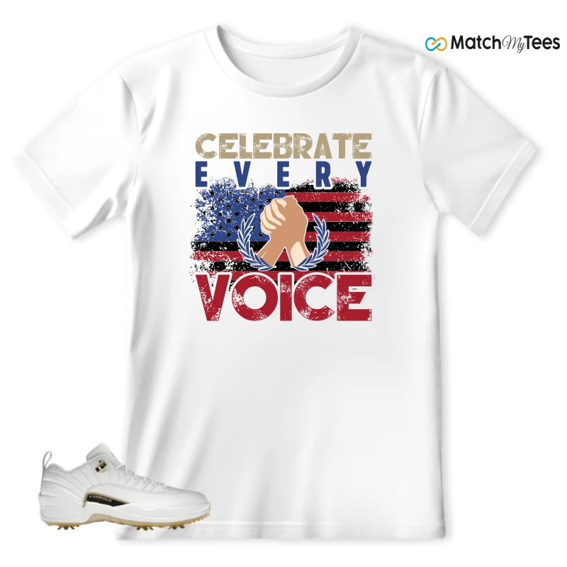 NIKE JORDAN 12 GOLF METALLIC GOLD SNEAKER Matching Tees t-shirt
