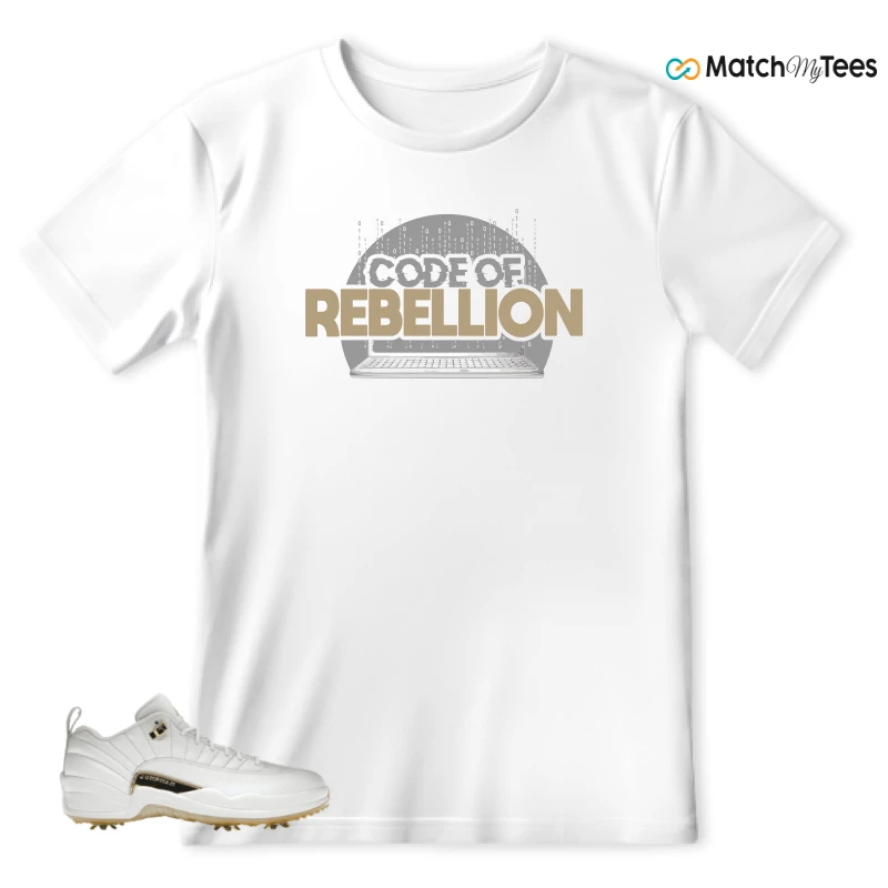 NIKE JORDAN 12 GOLF METALLIC GOLD SNEAKER Matching Tees T-shirt for Men