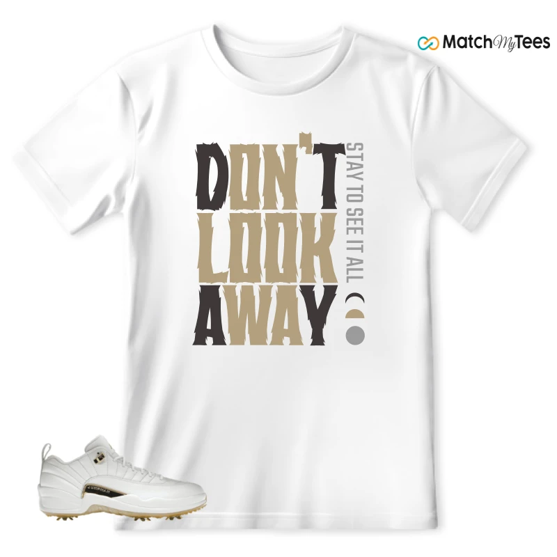 NIKE JORDAN 12 GOLF METALLIC GOLD SNEAKER Matching Tees t-shirt