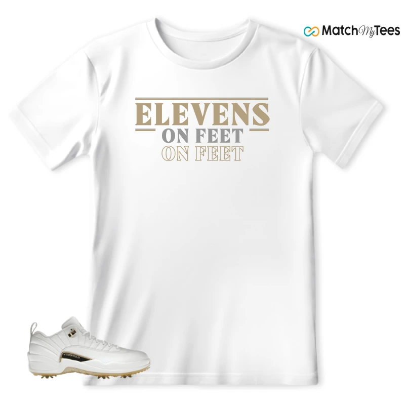 NIKE JORDAN 12 GOLF METALLIC GOLD SNEAKER Matching Tees t-shirt