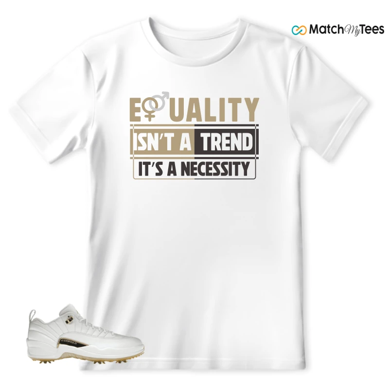 NIKE JORDAN 12 GOLF METALLIC GOLD SNEAKER Matching Tees t-shirt