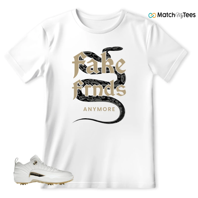NIKE JORDAN 12 GOLF METALLIC GOLD SNEAKER Matching Tees t-shirt