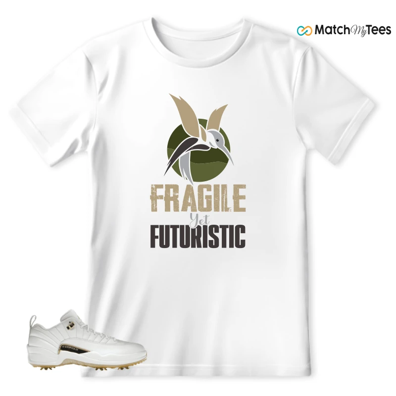 NIKE JORDAN 12 GOLF METALLIC GOLD SNEAKER Matching Tees t-shirt