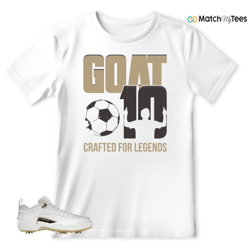 NIKE JORDAN 12 GOLF METALLIC GOLD SNEAKER Matching Tees t-shirt