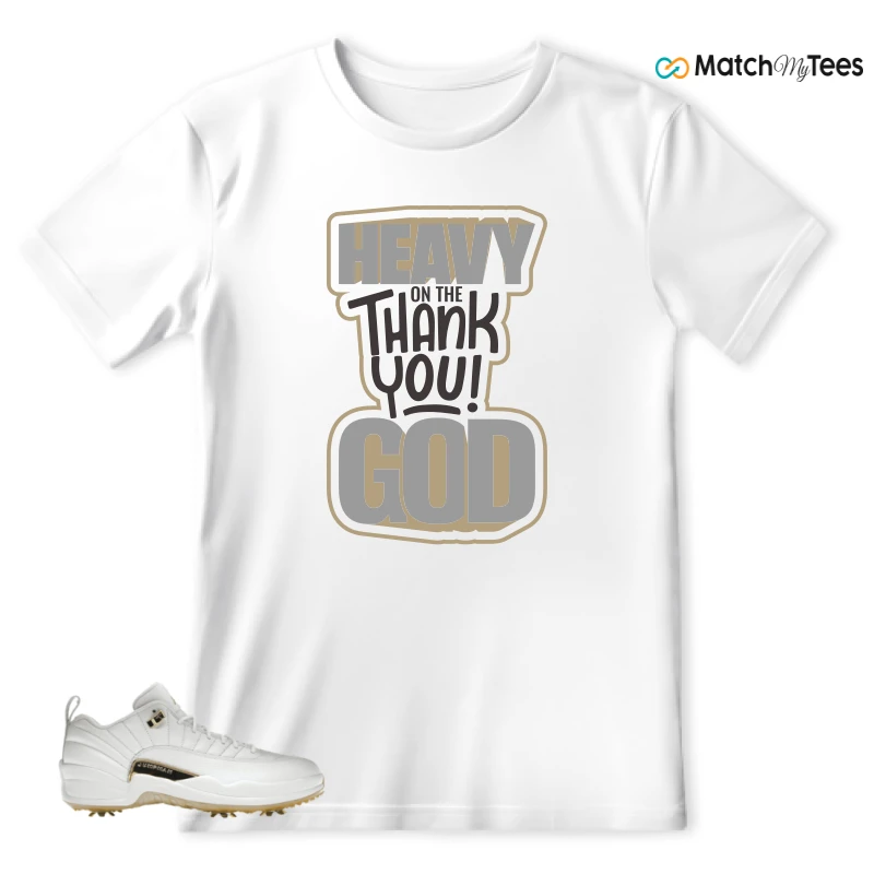 NIKE JORDAN 12 GOLF METALLIC GOLD SNEAKER Matching Tees t-shirt