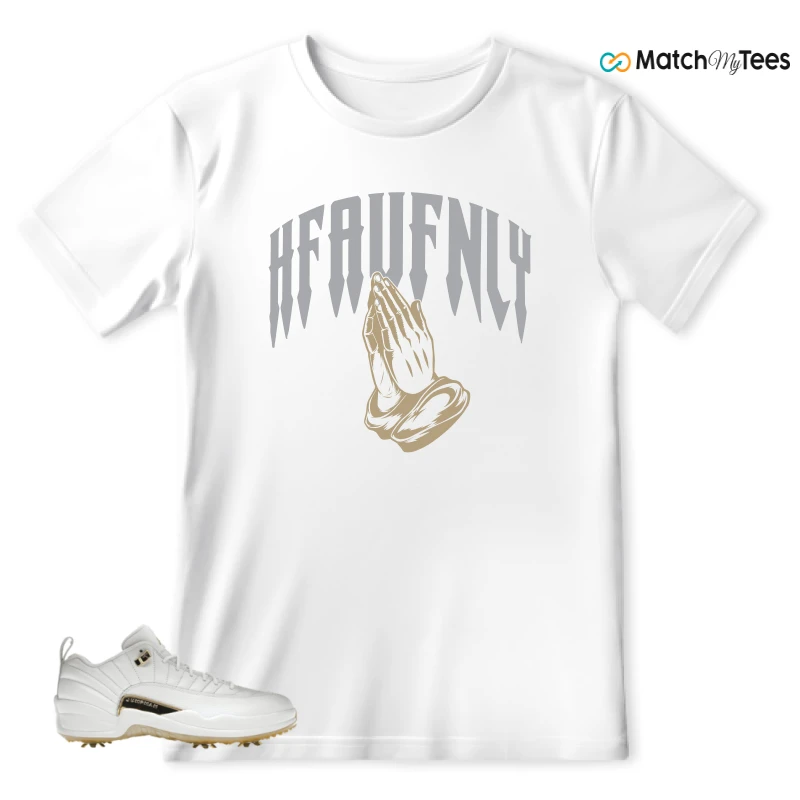 NIKE JORDAN 12 GOLF METALLIC GOLD SNEAKER Matching Tees T-shirt for Men