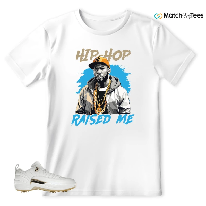 NIKE JORDAN 12 GOLF METALLIC GOLD SNEAKER Matching Tees t-shirt