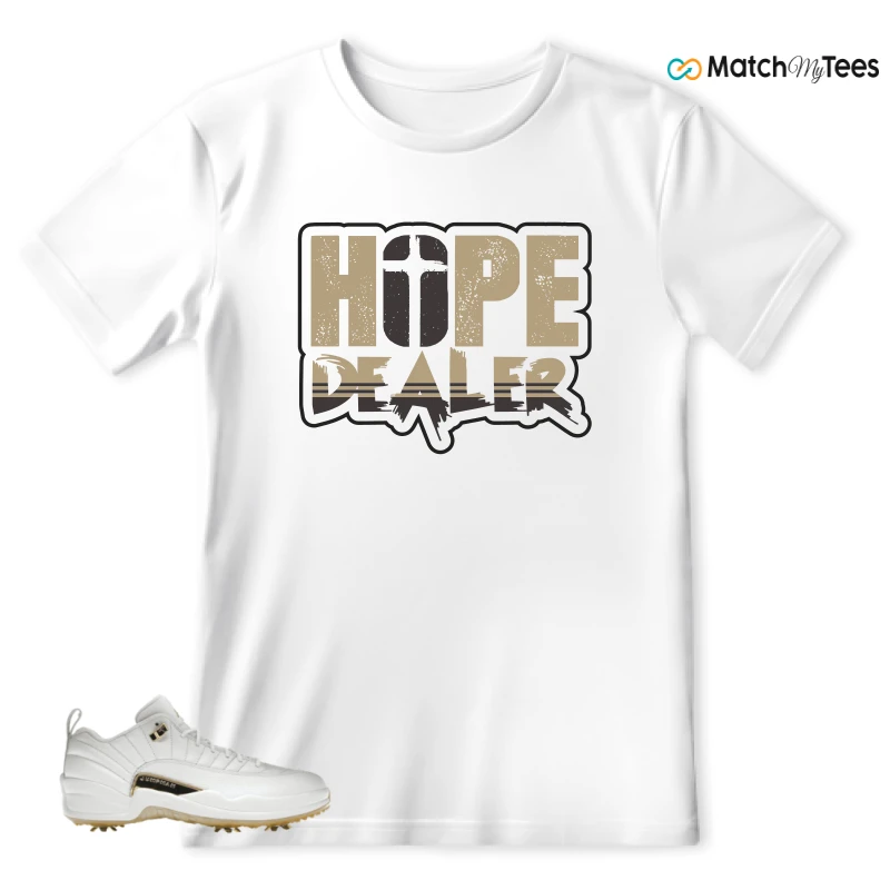 NIKE JORDAN 12 GOLF METALLIC GOLD SNEAKER Matching Tees t-shirt