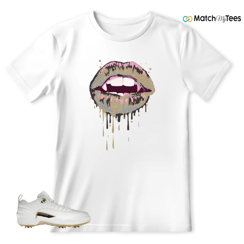 NIKE JORDAN 12 GOLF METALLIC GOLD SNEAKER Matching Tees t-shirt