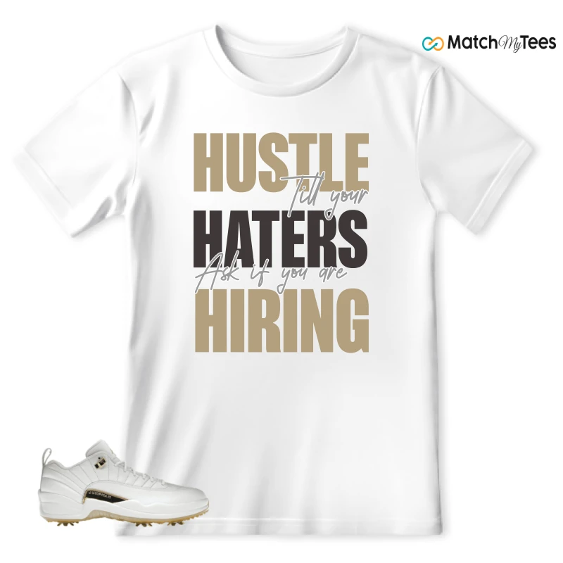 NIKE JORDAN 12 GOLF METALLIC GOLD SNEAKER Matching Tees t-shirt