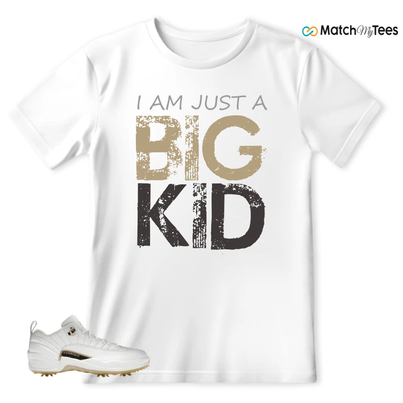 NIKE JORDAN 12 GOLF METALLIC GOLD SNEAKER Matching Tees t-shirt